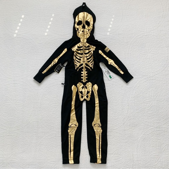 Tipsy Elves Kids' Gold Skeleton Costume (XS, 5) - Picture 2 of 9